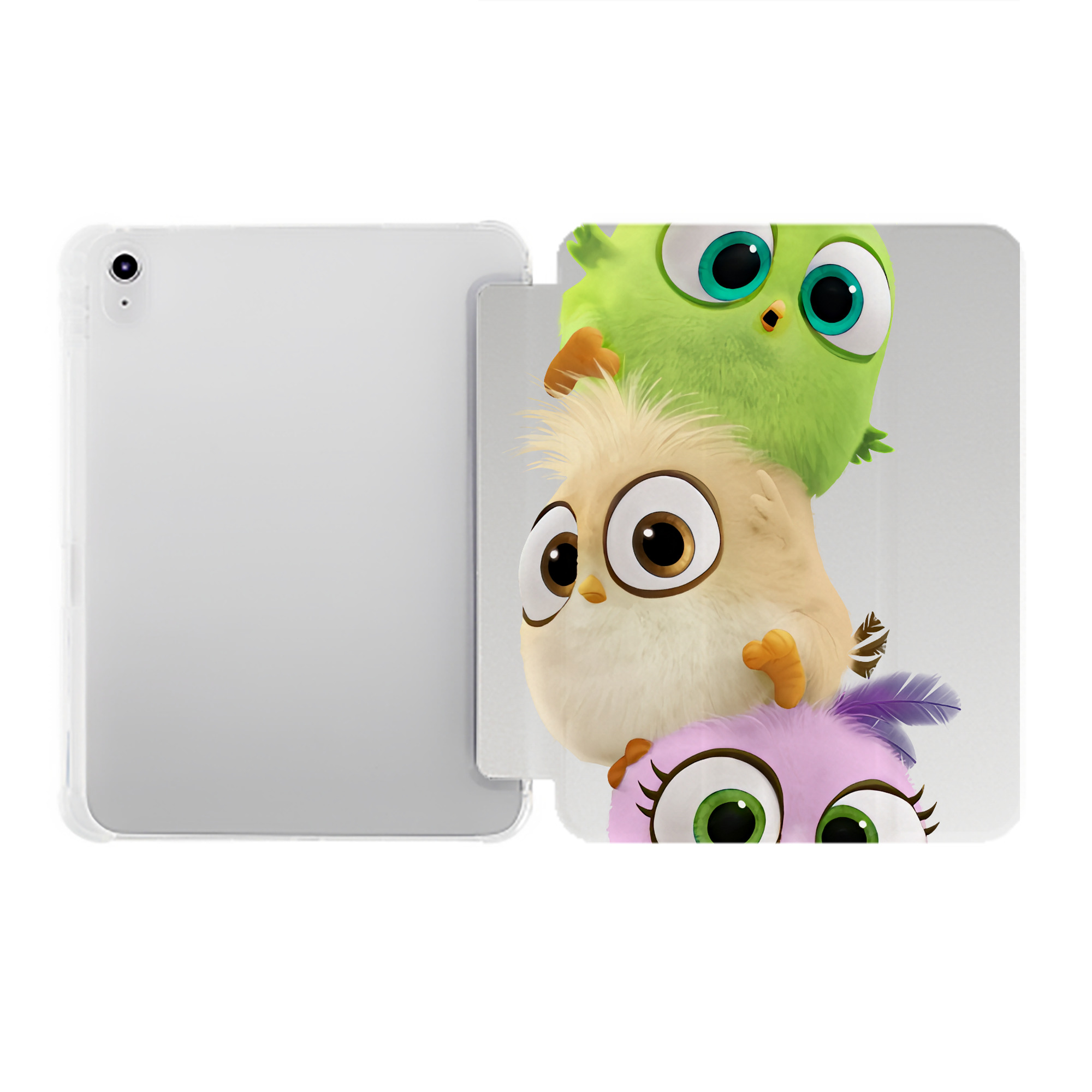 （画像用） Angry Birds アングリーバード IPad ケース ペン収納付き 三つ折りスタンド PUレザー×シリコン 対応機種9.5/10.5/10.9インチ